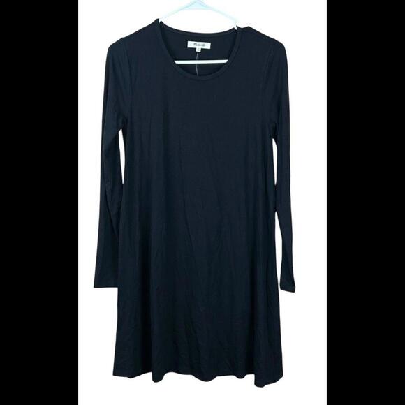 Madewell Shift Dress Style G0156 Long Sleeve‎ T-Shirt Style Black Size M NWT - Picture 1 of 5